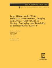 Cover of: Laser diodes and LEDs in industrial, measurement, imaging, and sensors applications II: Testing, packaging, and reliability of semiconductor lasers V : 26-26[sic], January, 2000, San Jose, California