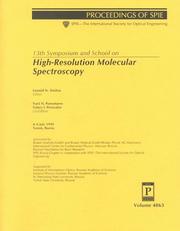 Cover of: 13th Symposium and School on High-Resolution Molecular Spectroscopy: 4-6 July, 1999, Tomsk, Russia