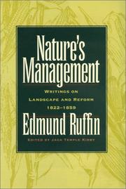 Cover of: Nature's management: writings on landscape and reform, 1822-1859