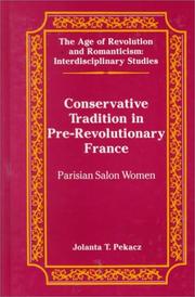 Cover of: Conservative tradition in pre-revolutionary France | Jolanta T. Pekacz