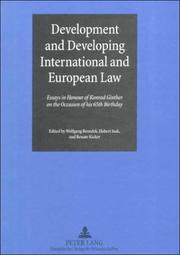 Cover of: Development and Developing International and European Law by Wolfgang Benedek, Renate Kicker