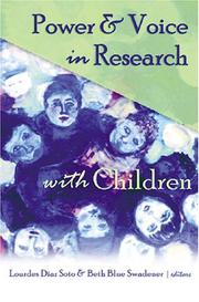 Cover of: Power &  Voice In Research With Children (Rethinking Childhood, V. 33) by Lourdes Diaz Soto, Beth Blue Swadener
