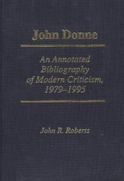 Cover of: John Donne by John Richard Roberts, John Richard Roberts