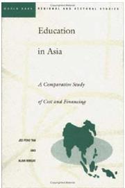 Cover of: Education in Asia: a comparative study of cost and financing