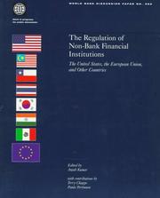 Cover of: The regulation of non-bank financial institutions: the United States, the European Union, and other countries