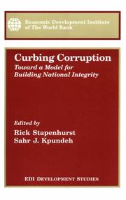 Cover of: Curbing corruption by edited by Rick Stapenhurst and Sahr J. Kpundeh.