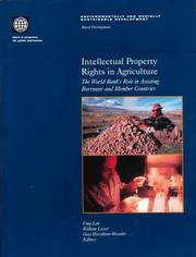 Cover of: Intellectual property rights in agriculture: the World Bank's role in assisting borrower and member countries