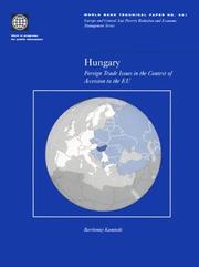 Cover of: Hungary: Foreign Trade Issues in the Context of Accession to the Eu (World Bank Technical Paper)