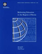 Cover of: Reforming Education in the Regions of Russia (World Bank Technical Paper)