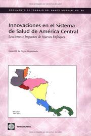 Cover of: Innovaciones En El Sistema De Salud De América Central: Lecciones E Impactos De Nuevos Enfoques (World Bank Working Papers) (World Bank Working Papers)