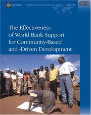 Cover of: The effectiveness of World Bank support for community development: an OED evaluation