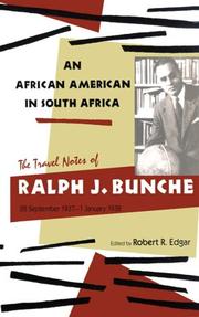 Cover of: An African American in South Africa by Ralph J. Bunche