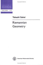 Cover of: Riemannian geometry by T. Sakai