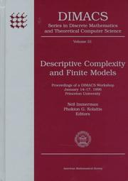 Cover of: Descriptive complexity and finite models: proceedings of a DIMACS workshop, January 14-17, 1996, Princeton University