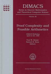 Cover of: Proof complexity and feasible arithmetics: DIMACS workshop, April 21-24, 1996