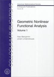 Cover of: Geometric nonlinear functional analysis by Yoav Benyamini