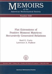 Cover of: Flat extensions of positive moment matrices: recursively generated relations