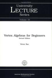 Vertex algebras for beginners by Victor G. Kac