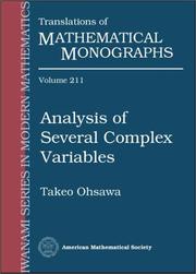 Cover of: Analysis of Several Complex Variables by Takeo Ohsawa
