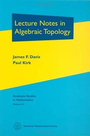 Cover of: Lecture Notes in Algebraic Topology (Graduate Studies in Mathematics, 35) (Graduate Studies in Mathematics) by James F. Davis, Paul Kirk