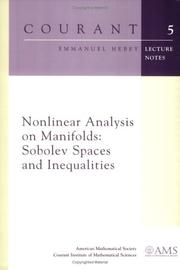 Cover of: Nonlinear analysis on manifolds: Sobolev spaces and inequalities