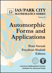 Cover of: Automorphic Forms and Applications (Ias/ Park City Mathematics Series) by 