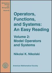 Cover of: Operators, functions, and systems: an easy reading