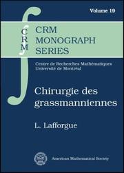 Chirurgie des grassmanniennes (Crm Monograph Series,) by Laurent Lafforgue
