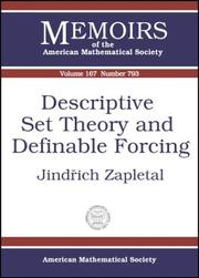 Descriptive Set Theory and Definable Forcing (Memoirs of the American Mathematical Society)