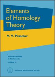 Cover of: Elements of Homology Theory (Graduate Studies in Mathematics) by V. V. Prasolov