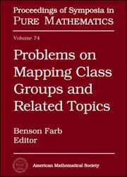 Cover of: Problems on Mapping Class Groups And Related Topics (Proceedings of Symposia in Pure Mathematics) by Benson Farb