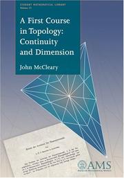 Cover of: A first course in topology: continuity and dimension