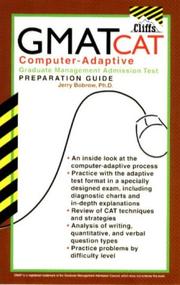 Cover of: Cliffs computer-adaptive graduate management admission test: preparation guide
