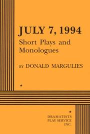 Cover of: July 7, 1994: short plays and monologues