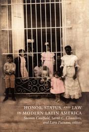 Cover of: Honor, Status, and Law in Modern Latin America