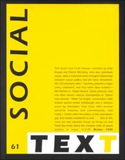 Cover of: Social Text (Special Issue of Social Text, Nos. 1-2)