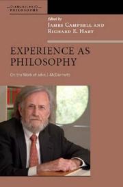 Cover of: Experience As Philosophy: On the Work of John J. McDermott (American Philosophy)