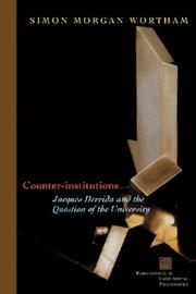 Cover of: Counter-Institutions by Simon Morgan Wortham
