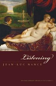 Cover of: Listening by Jean-Luc Nancy