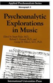 Cover of: Psychoanalytic explorations in music