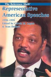 Cover of: Representative American Speeches 1998-1999