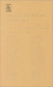 Cover of: Annual Review of Sociology: 2000 (Annual Review of Sociology)