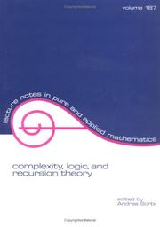 Cover of: Complexity, logic, and recursion theory
