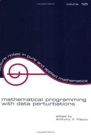 Cover of: Mathematical programming with data perturbations