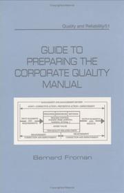 Cover of: Guide to preparing the corporate quality manual