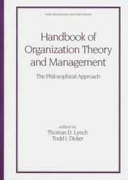 Cover of: Handbook of Organization Theory and Management by Thomas D. Lynch