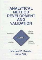 Cover of: Analytical method development and validation by Michael Swartz