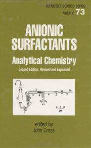 Cover of: Anionic surfactants: analytical chemistry