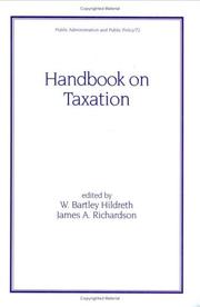 Cover of: Handbook on taxation