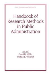 Cover of: Handbook of research methods in public administration